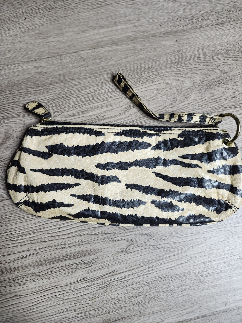 Carlos Wristlet Clutch in Black and Cream with Gold Accent - Picture 2 of 6